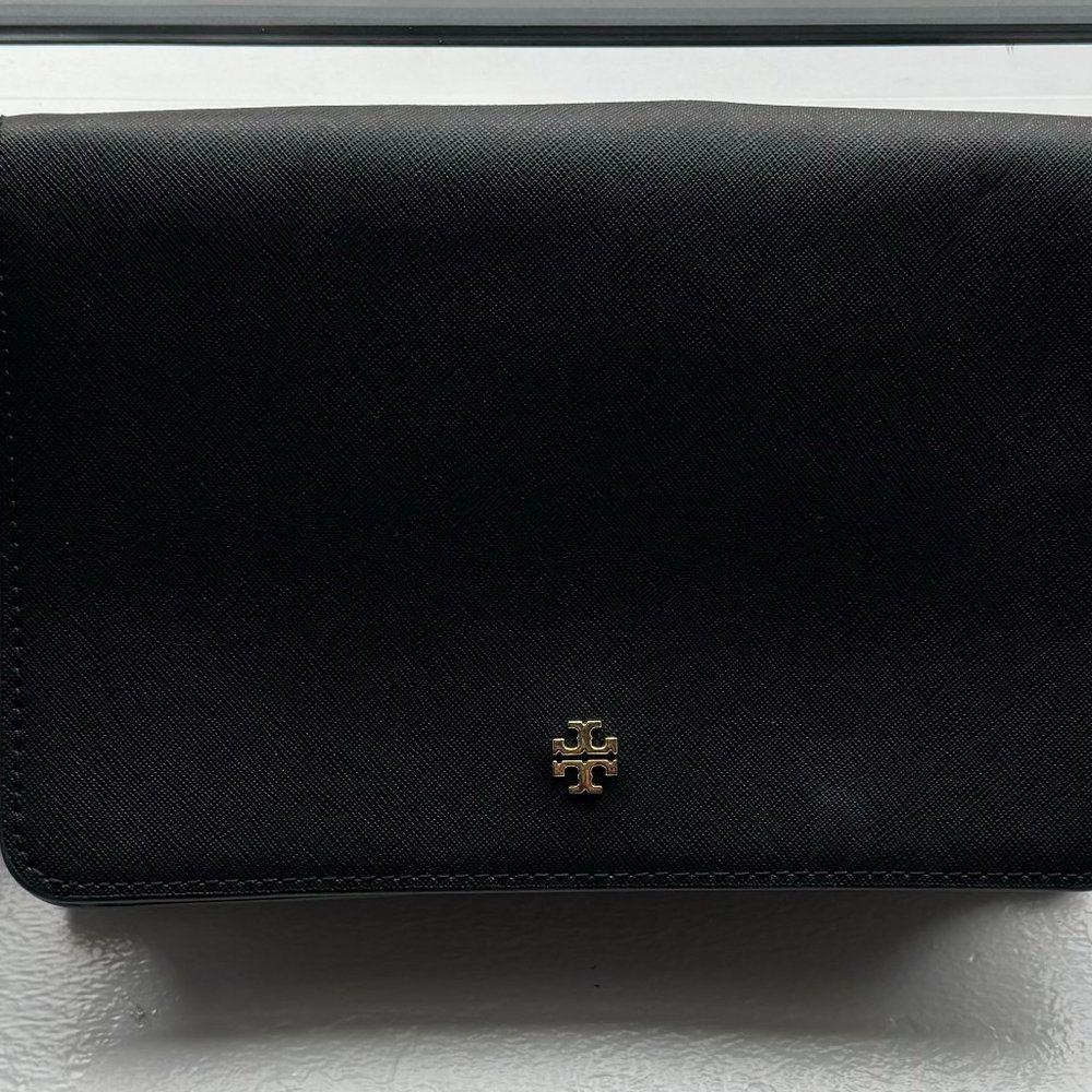Tory Burch saffiano leather crossbody- Black